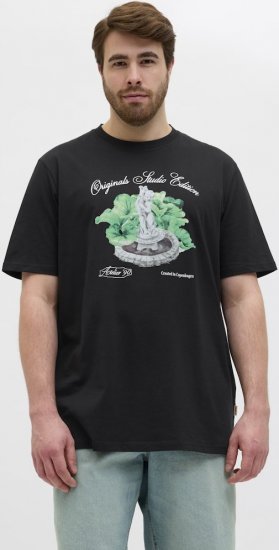 Jack & Jones Hydra Crew Neck T-Shirt Black - T-shirts - T-shirts i store størrelser - 2XL-14XL