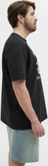 Jack & Jones Hydra Crew Neck T-Shirt Black - T-shirts - T-shirts i store størrelser - 2XL-14XL