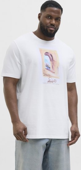 Jack & Jones Hydra Crew Neck T-Shirt Bright White - T-shirts - T-shirts i store størrelser - 2XL-14XL