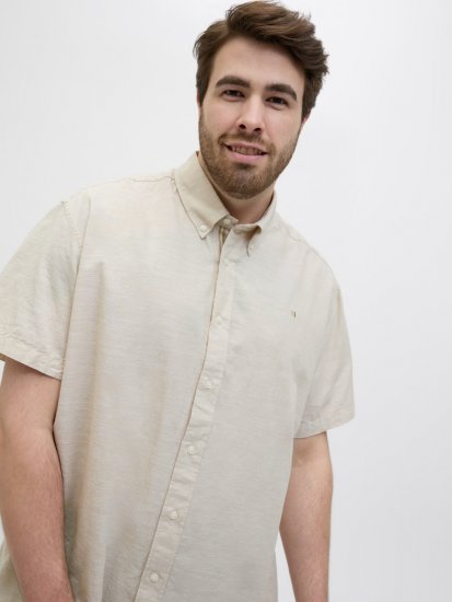 Jack & Jones Summer Shield Short Sleeve Shirt White Pepper - Skjorter - Skjorter til store mænd 2XL- 8XL