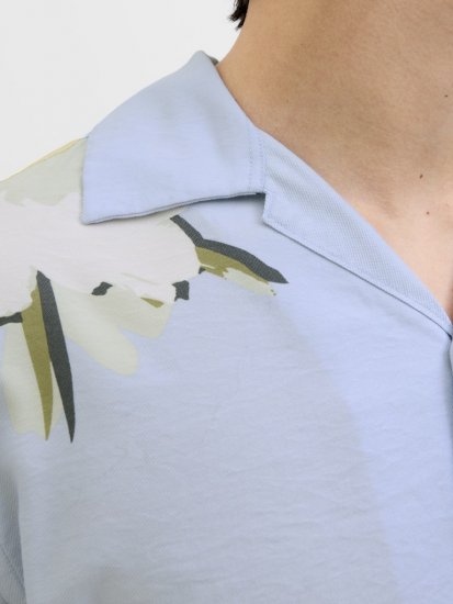 Jack & Jones Vira Marshall AOP Short Sleeve Shirt Skyway - Skjorter - Skjorter til store mænd 2XL- 8XL