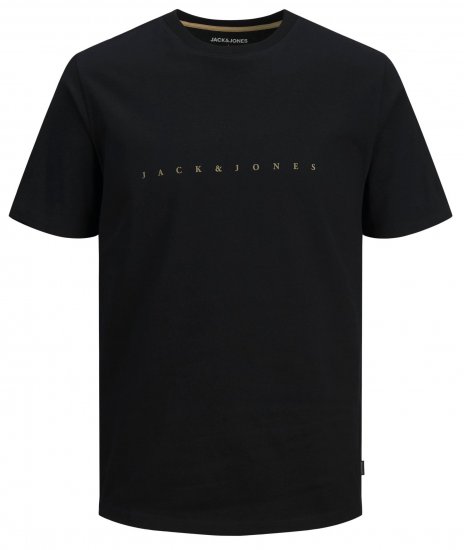 Jack & Jones JJFONT T-Shirt Black - T-shirts - T-shirts i store størrelser - 2XL-14XL