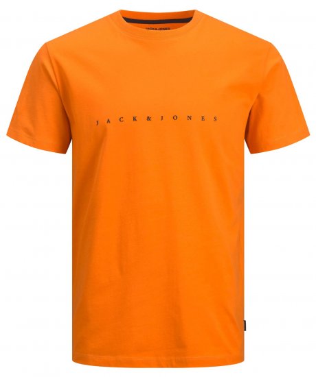 Jack & Jones JJFONT T-Shirt Orange - T-shirts - T-shirts i store størrelser - 2XL-14XL