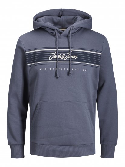 Jack & Jones JJLEO SWEAT Hoodie Gray - Trøjer og hættetrøjer - Trøjer og Hættetrøjer i store størrelser - 2XL-14XL