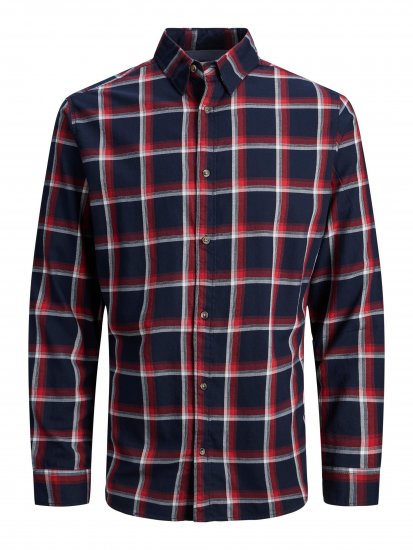 Jack & Jones JJPLAIN LOGAN Shirt Red - Skjorter - Skjorter til store mænd 2XL- 8XL