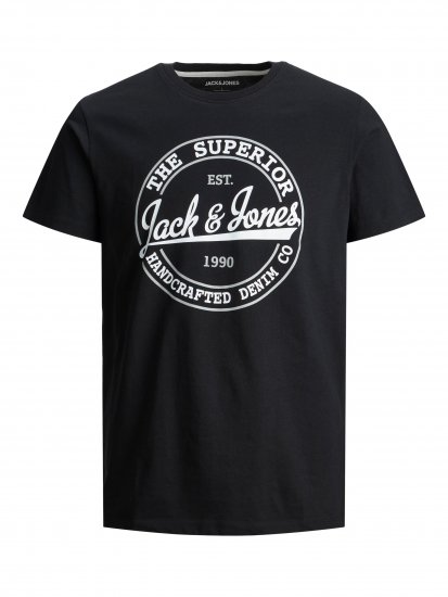 Jack & Jones JJBRAT T-Shirt Black - T-shirts - T-shirts i store størrelser - 2XL-14XL