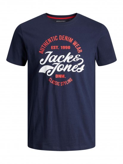 Jack & Jones JJBRAT T-Shirt Navy - T-shirts - T-shirts i store størrelser - 2XL-14XL