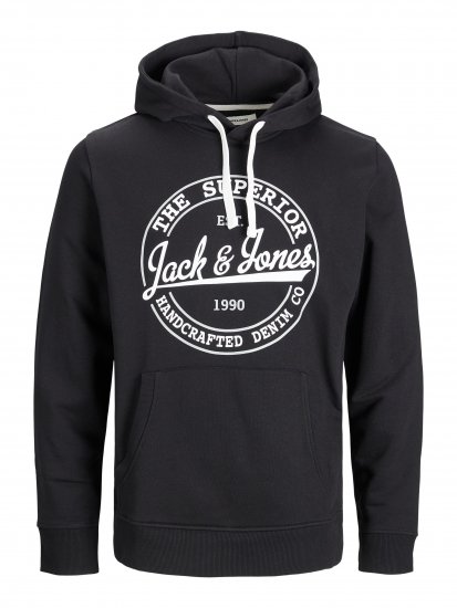 Jack & Jones JJBRAT SWEAT Hoodie Black - Trøjer og hættetrøjer - Trøjer og Hættetrøjer i store størrelser - 2XL-14XL