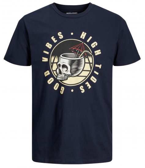 Jack & Jones JJEUSTACE T-Shirt Navy - T-shirts - T-shirts i store størrelser - 2XL-14XL