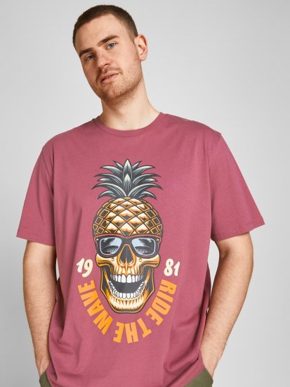 Jack & Jones JJEUSTACE T-Shirt Pink - T-shirts - T-shirts i store størrelser - 2XL-14XL