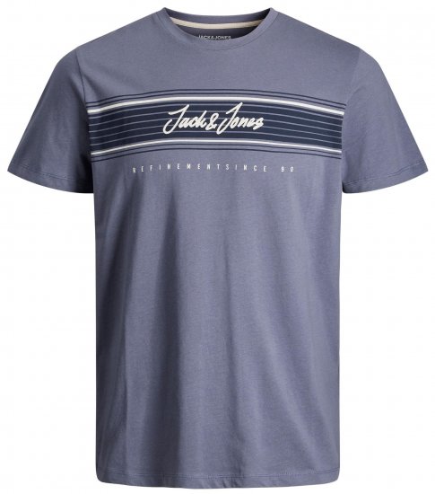 Jack & Jones JJLEO T-Shirt Gray - T-shirts - T-shirts i store størrelser - 2XL-14XL