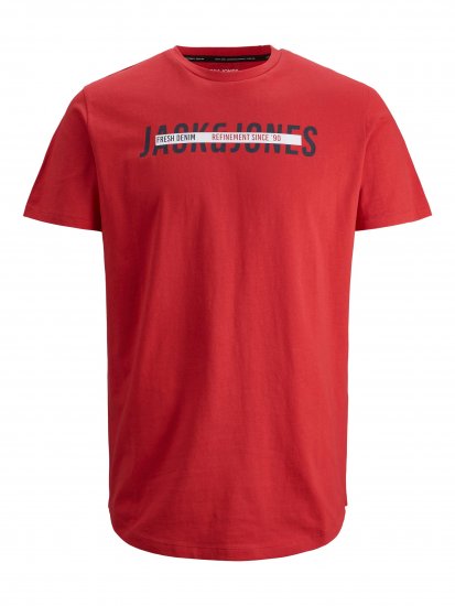 Jack & Jones JJTEO T-Shirt Red - T-shirts - T-shirts i store størrelser - 2XL-14XL