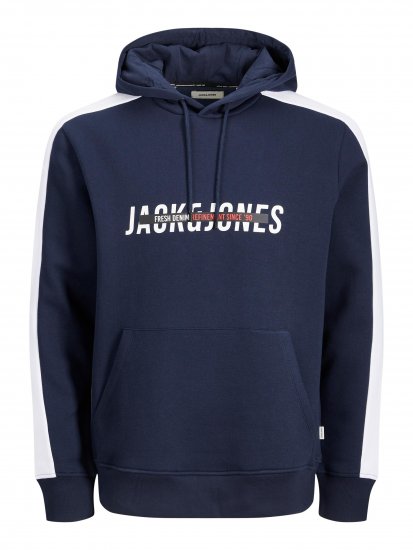 Jack & Jones JJCUT SWEAT Hoodie Navy - Trøjer og hættetrøjer - Trøjer og Hættetrøjer i store størrelser - 2XL-14XL