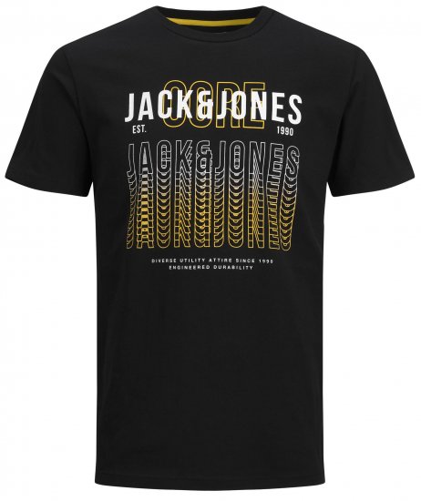 Jack & Jones JJCYBER T-Shirt Black - T-shirts - T-shirts i store størrelser - 2XL-14XL