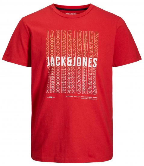Jack & Jones JJCYBER T-Shirt Red - T-shirts - T-shirts i store størrelser - 2XL-14XL