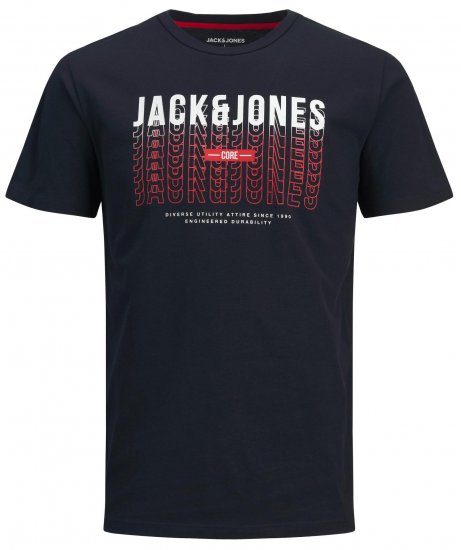 Jack & Jones JJCYBER T-Shirt Navy - T-shirts - T-shirts i store størrelser - 2XL-8XL