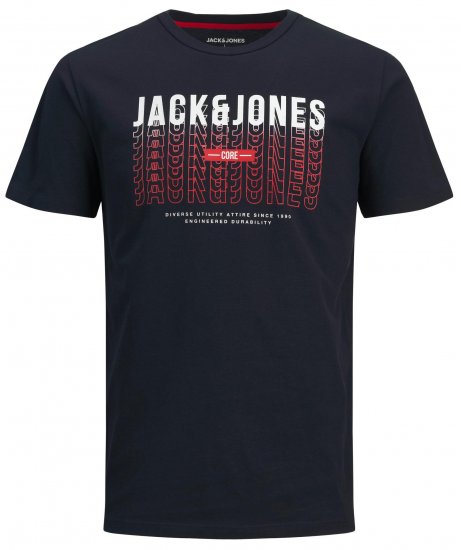 Jack & Jones JJCYBER T-Shirt Navy - T-shirts - T-shirts i store størrelser - 2XL-14XL