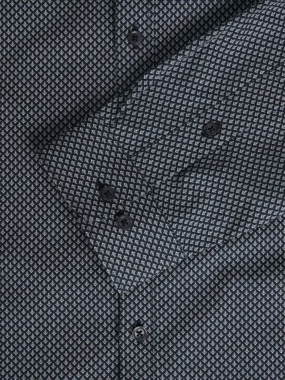 Jack & Jones JPRBLACARDIFF Print LS Shirt Navy - Skjorter - Skjorter til store mænd 2XL- 8XL