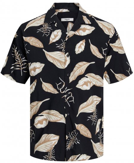 Jack & Jones JPRBLATROPIC Resort Shirt Black - Skjorter - Skjorter til store mænd 2XL- 8XL
