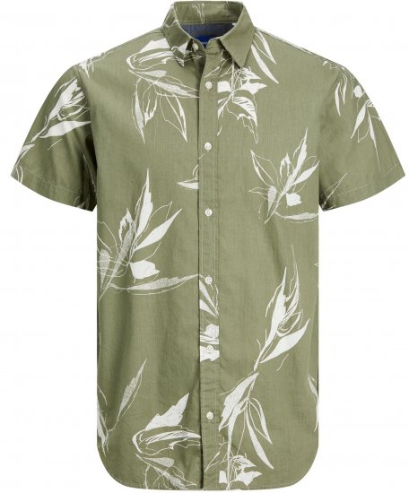 Jack & Jones JORCRAYON AOP Shirt Green - Skjorter - Skjorter til store mænd 2XL- 8XL