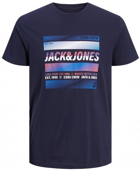Jack & Jones JCOARC T-Shirt Navy - T-shirts - T-shirts i store størrelser - 2XL-14XL