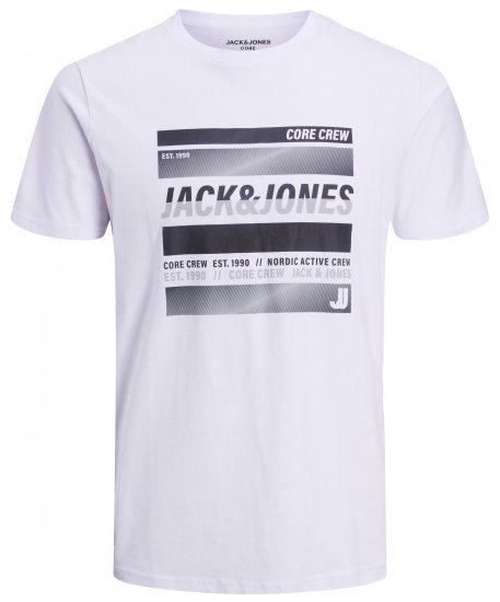 Jack & Jones JCOARC T-Shirt White - T-shirts - T-shirts i store størrelser - 2XL-14XL