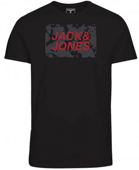 Jack & Jones JCOLAUGE T-Shirt Black - T-shirts - T-shirts i store størrelser - 2XL-14XL