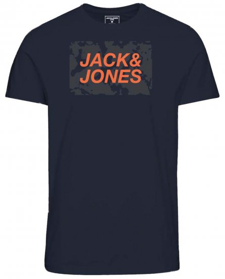 Jack & Jones JCOLAUGE T-Shirt Navy - T-shirts - T-shirts i store størrelser - 2XL-14XL