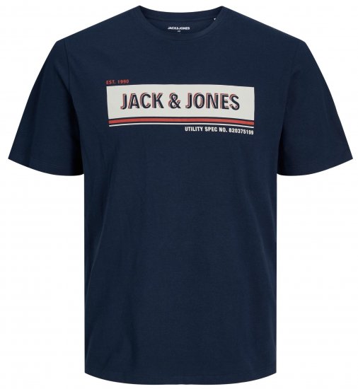 Jack & Jones JCOADAM T-Shirt Navy - T-shirts - T-shirts i store størrelser - 2XL-14XL