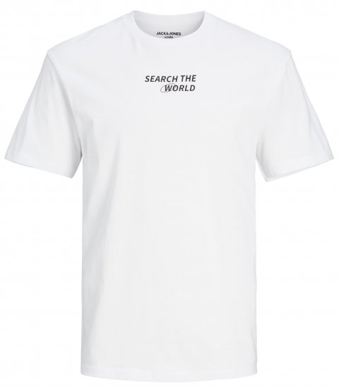 Jack & Jones JCOEDTN T-Shirt White - T-shirts - T-shirts i store størrelser - 2XL-14XL