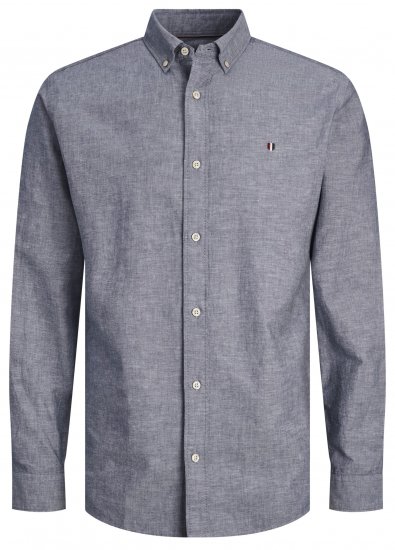 Jack & Jones JPRBLUSUMMER SHIELD LS Shirt Faded Denim - Skjorter - Skjorter til store mænd 2XL- 8XL