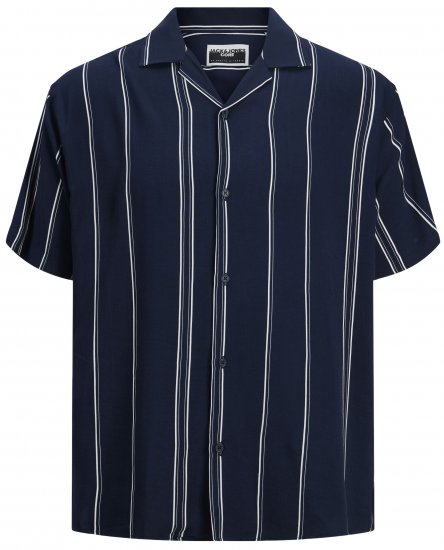 Jack & Jones JCOJEFF AOP Resort Shirt Navy Blazer - Skjorter - Skjorter til store mænd 2XL- 8XL