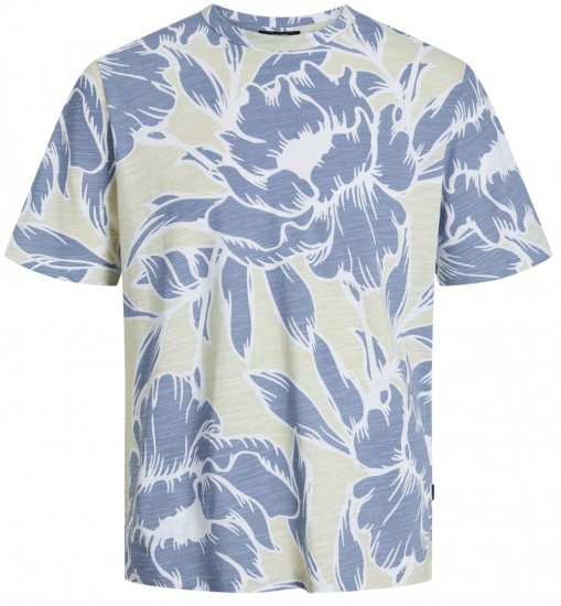 Jack & Jones JPRBLAPALMA AOP T-Shirt Green Tint - T-shirts - T-shirts i store størrelser - 2XL-14XL