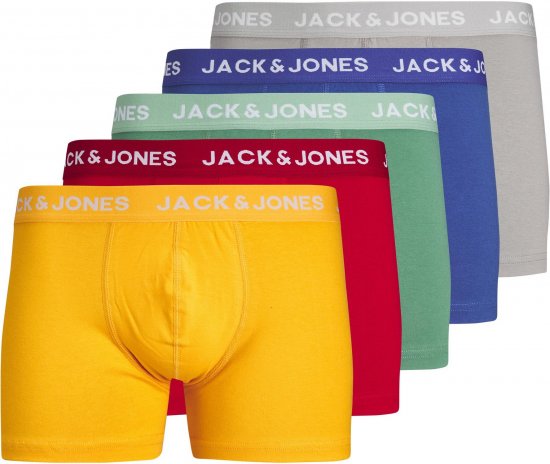 Jack & Jones JACLARRY SOLID TRUNKS 5 PACK Tango Red - Undertøj og badetøj - Badetøj og Undertøj i store størrelser 