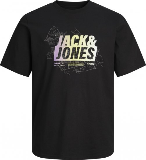 Jack & Jones JCOMAP SUMMER LOGO Black - T-shirts - T-shirts i store størrelser - 2XL-14XL