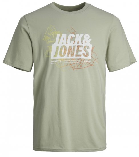 Jack & Jones JCOMAP SUMMER LOGO Desert sage - T-shirts - T-shirts i store størrelser - 2XL-14XL