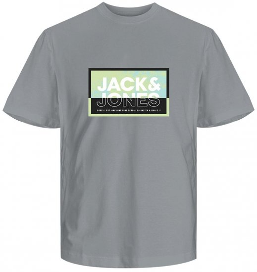 Jack & Jones JCOLOGAN SUMMER PRINT T-Shirt Gray - T-shirts - T-shirts i store størrelser - 2XL-14XL