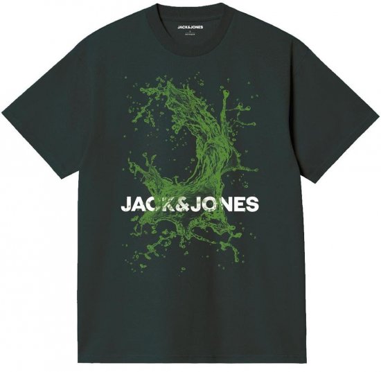 Jack & Jones JCOOCEAN SPLASH T-Shirt Black - T-shirts - T-shirts i store størrelser - 2XL-14XL