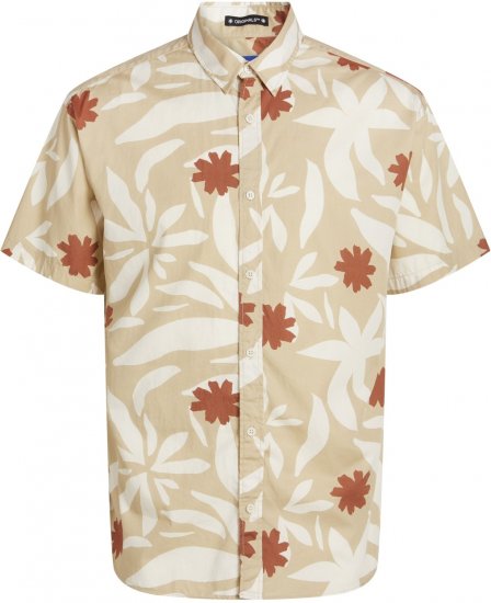 Jack & Jones JORJOSHUA ARUBA Shirt Buttercream - Skjorter - Skjorter til store mænd 2XL- 8XL