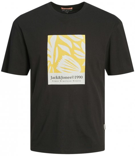 Jack & Jones JORMARBELLA AOP BRANDING T-Shirt Black - T-shirts - T-shirts i store størrelser - 2XL-14XL