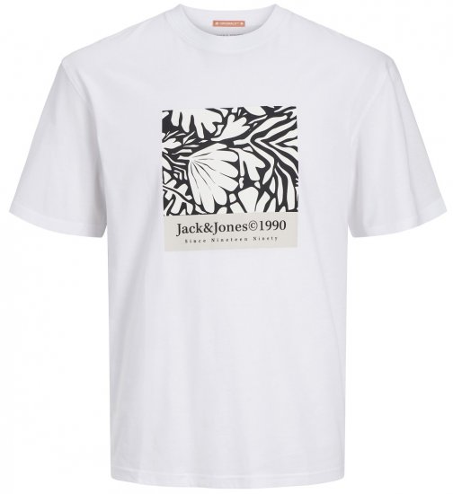  Jack & Jones JORMARBELLA AOP BRANDING T-Shirt Bright White - T-shirts - T-shirts i store størrelser - 2XL-14XL
