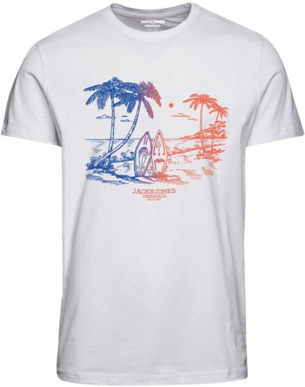 Jack & Jones JORARUBA TEE SS CREW NECK - Bright White - T-shirts - T-shirts i store størrelser - 2XL-14XL