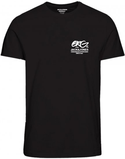 Jack & Jones JORARUBA TEE SS CREW NECK Black - T-shirts - T-shirts i store størrelser - 2XL-14XL