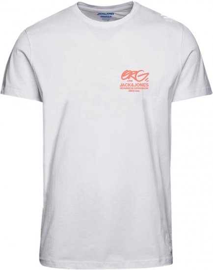 Jack & Jones JORARUBA TEE SS CREW NECK Brighter White - T-shirts - T-shirts i store størrelser - 2XL-14XL