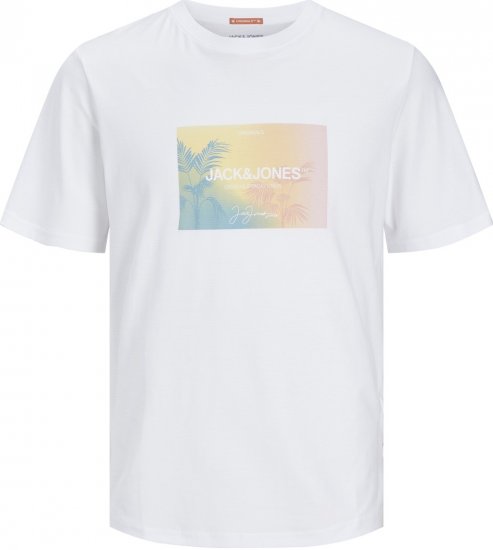 Jack & Jones JORARUBA Sunset Branding T-shirt White - T-shirts - T-shirts i store størrelser - 2XL-14XL