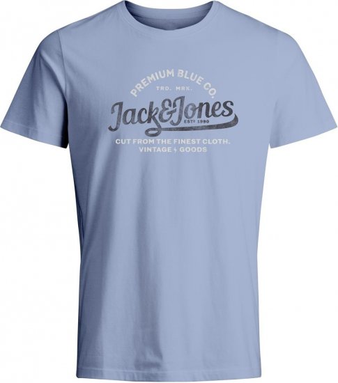 Jack & Jones JPRBLULOUIE SS TEE CREW NECK Cerulean - T-shirts - T-shirts i store størrelser - 2XL-14XL