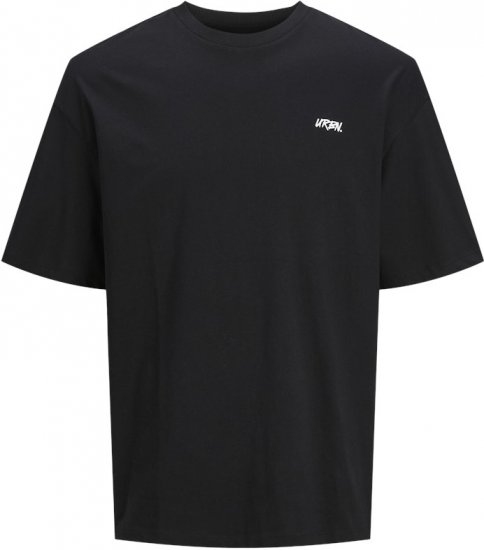Jack & Jones Script Bradley Crew Neck T-Shirt Black - T-shirts - T-shirts i store størrelser - 2XL-14XL