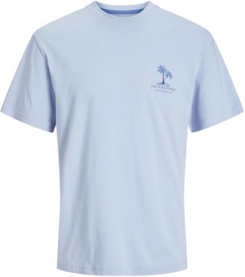 Jack & Jones Summer Vibes Crew Neck T-Shirt Chambray Blue - T-shirts - T-shirts i store størrelser - 2XL-14XL
