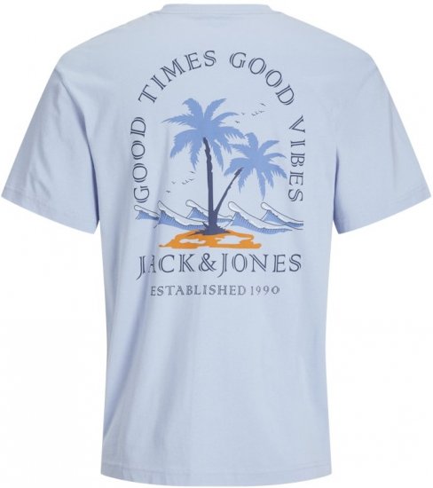 Jack & Jones Summer Vibes Crew Neck T-Shirt Chambray Blue - T-shirts - T-shirts i store størrelser - 2XL-14XL