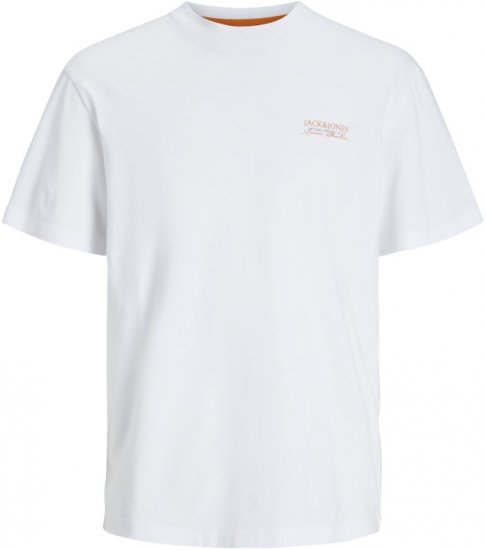 Jack & Jones Summer Vibes Crew Neck T-Shirt White - T-shirts - T-shirts i store størrelser - 2XL-14XL